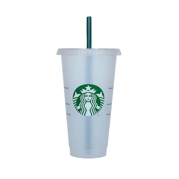 Starbucks Reusable Frosted Venti Cold Cup with Green Straw